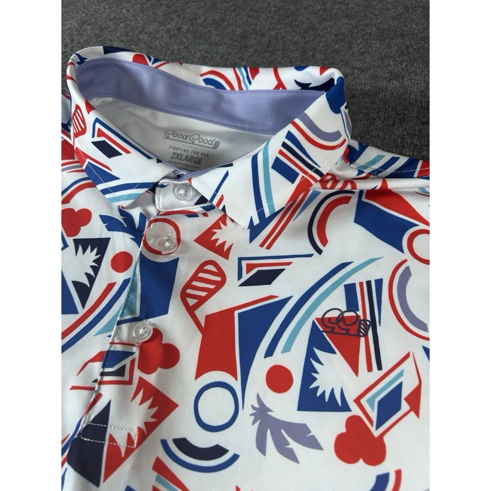 Good Good Golf Polo Shirt Men's 2XL Multicolor Performance Stretch Lightweight